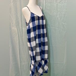 COPY - Plaid blue beach dress. Size large.